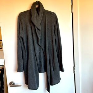 Beautiful gray hooded sweater jacket with pocket